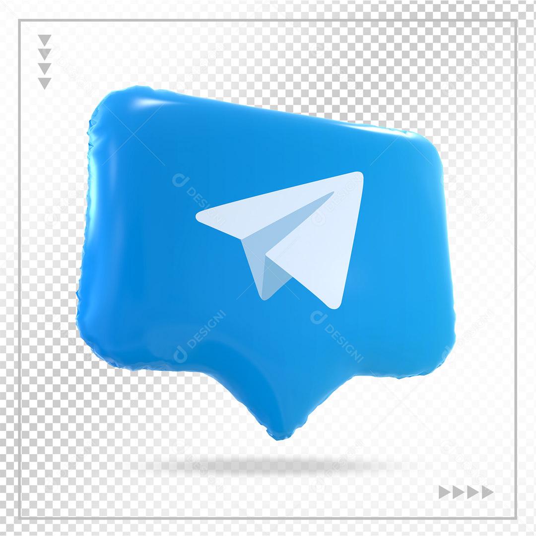 Telegram 3D Elemento Para Composição PSD