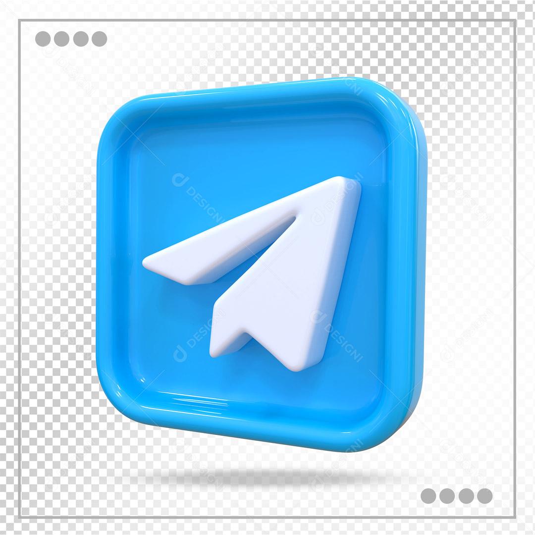 Telegram 3D Elemento Para Composição PSD
