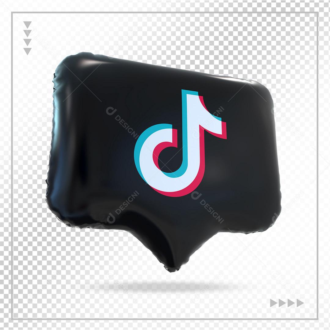 Tiktok 3D Caixa de Mensagem Elemento Para Composição PSD