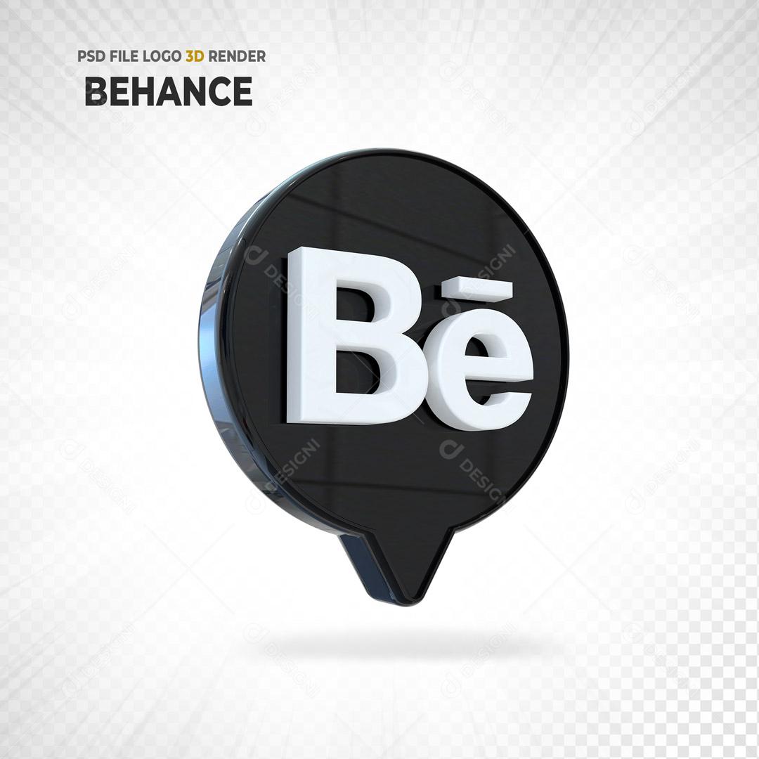 Behance 3D Ícone Elemento Para Composição PSD