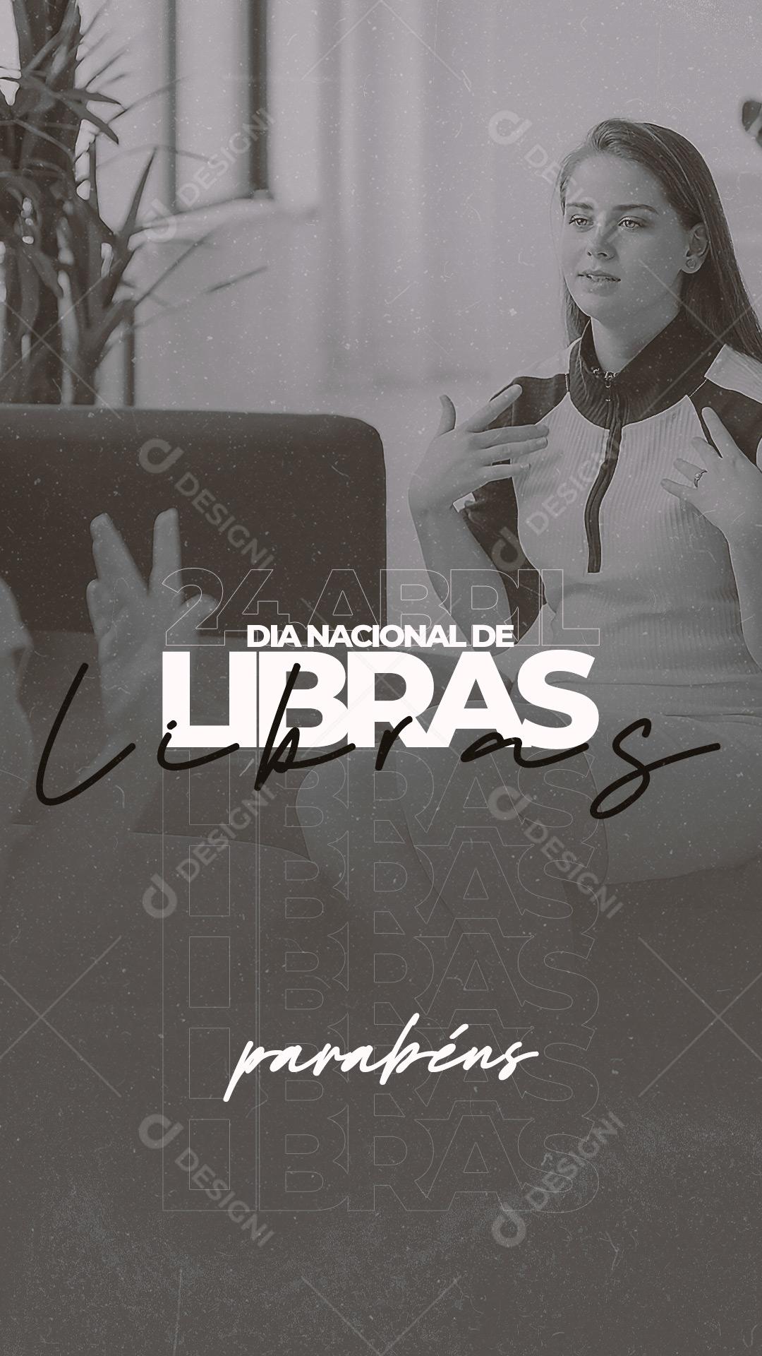 Stories Dia Nacional da Libras Parabéns Social Media PSD Editável