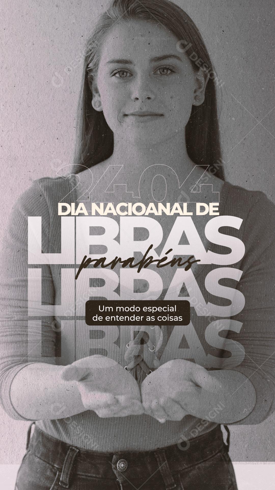 Stories Um modo Especial de entender as coisas Dia Nacional da Libras PSD Editável