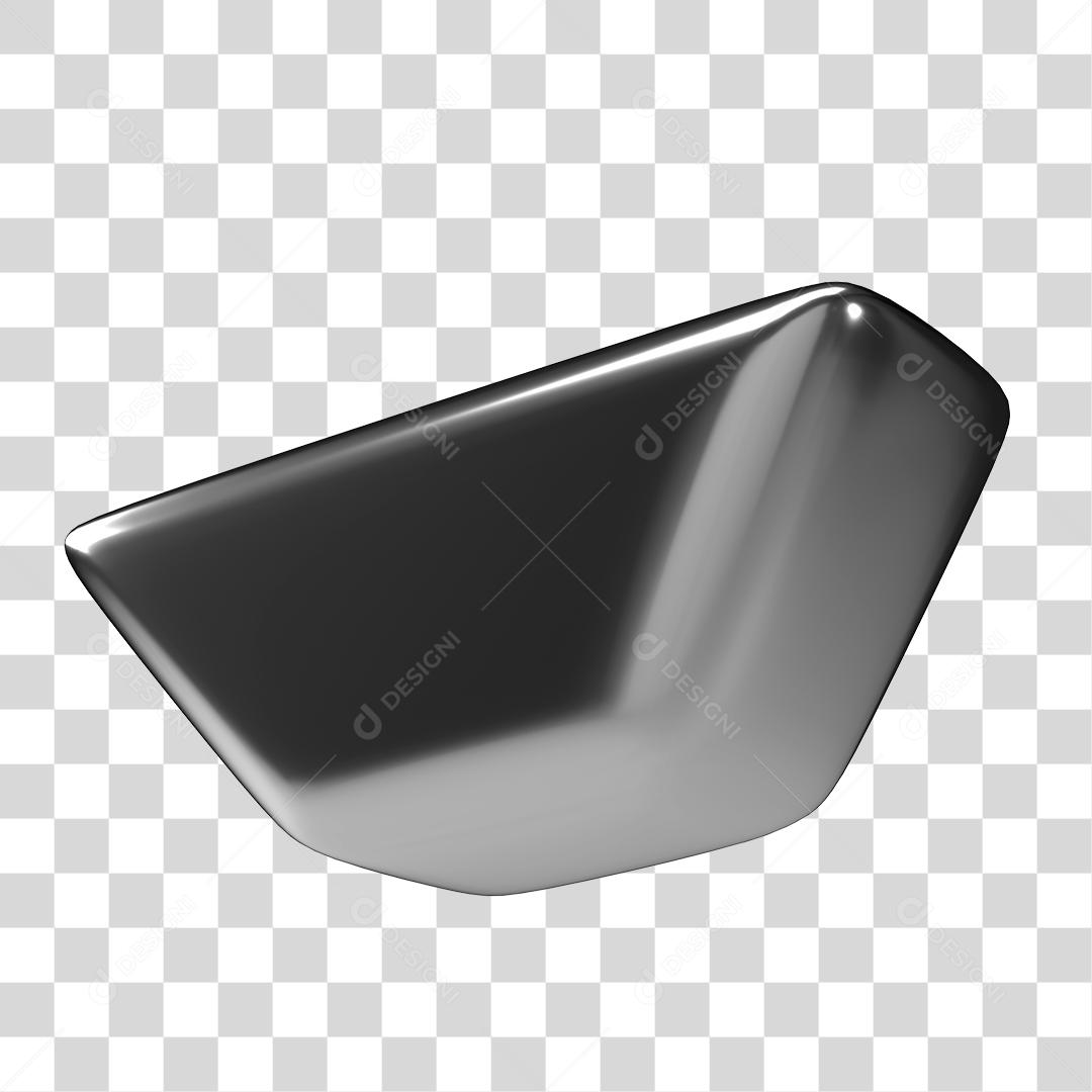 Elemento 3D Prata Para Composição PNG Transparente