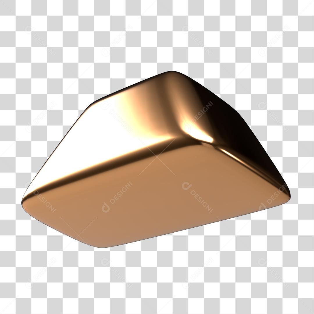 Elemento 3D Dourado Para Composição PNG Transparente