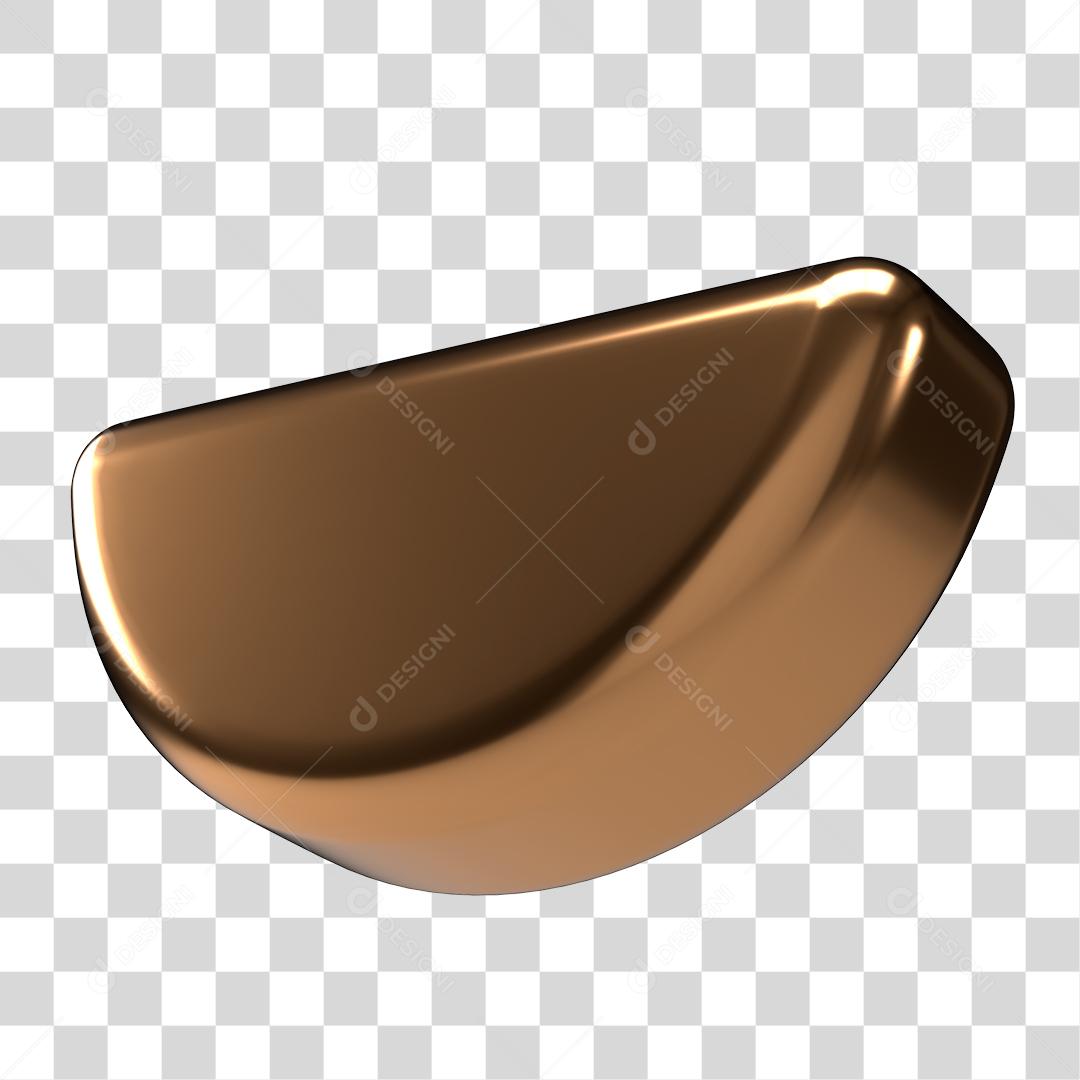 Elemento 3D Dourado Para Composição PNG Transparente