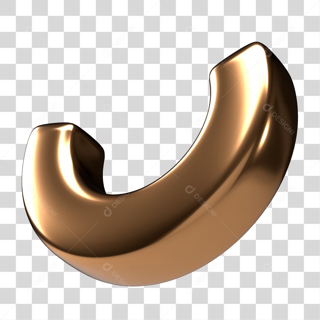 Elemento 3D Dourado Para Composição PNG Transparente