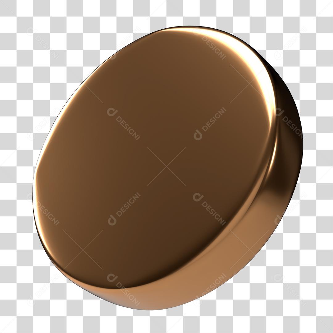 Elemento 3D Dourado Para Composição PNG Transparente
