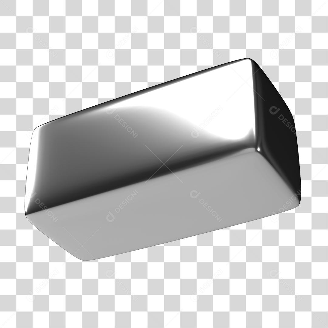 Elemento 3D Prata Para Composição PNG Transparente