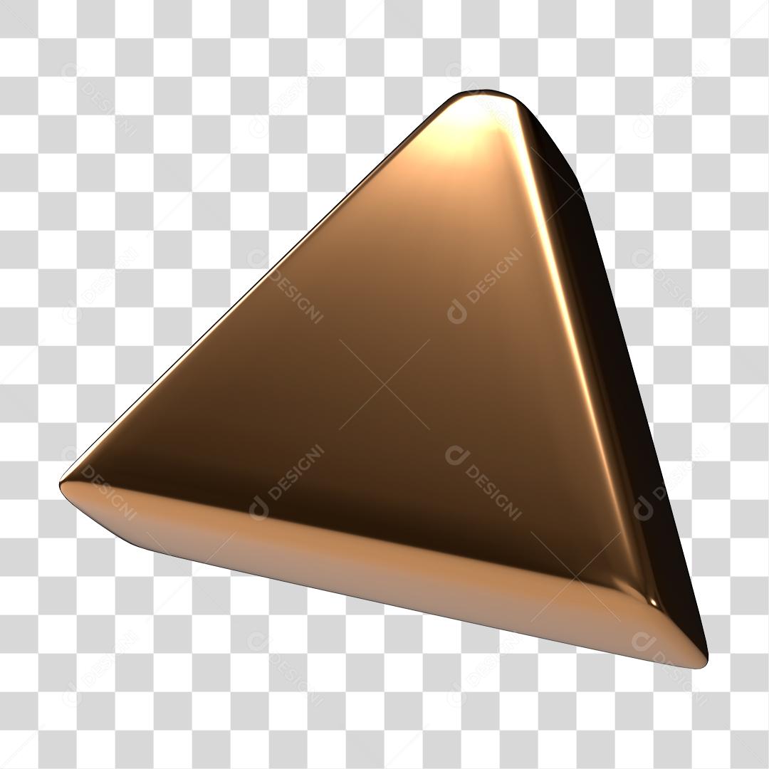 Elemento 3D Dourado Para Composição PNG Transparente