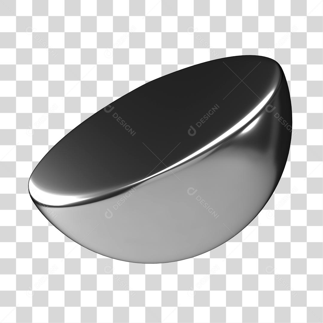 Elemento 3D Prata Para Composição PNG Transparente