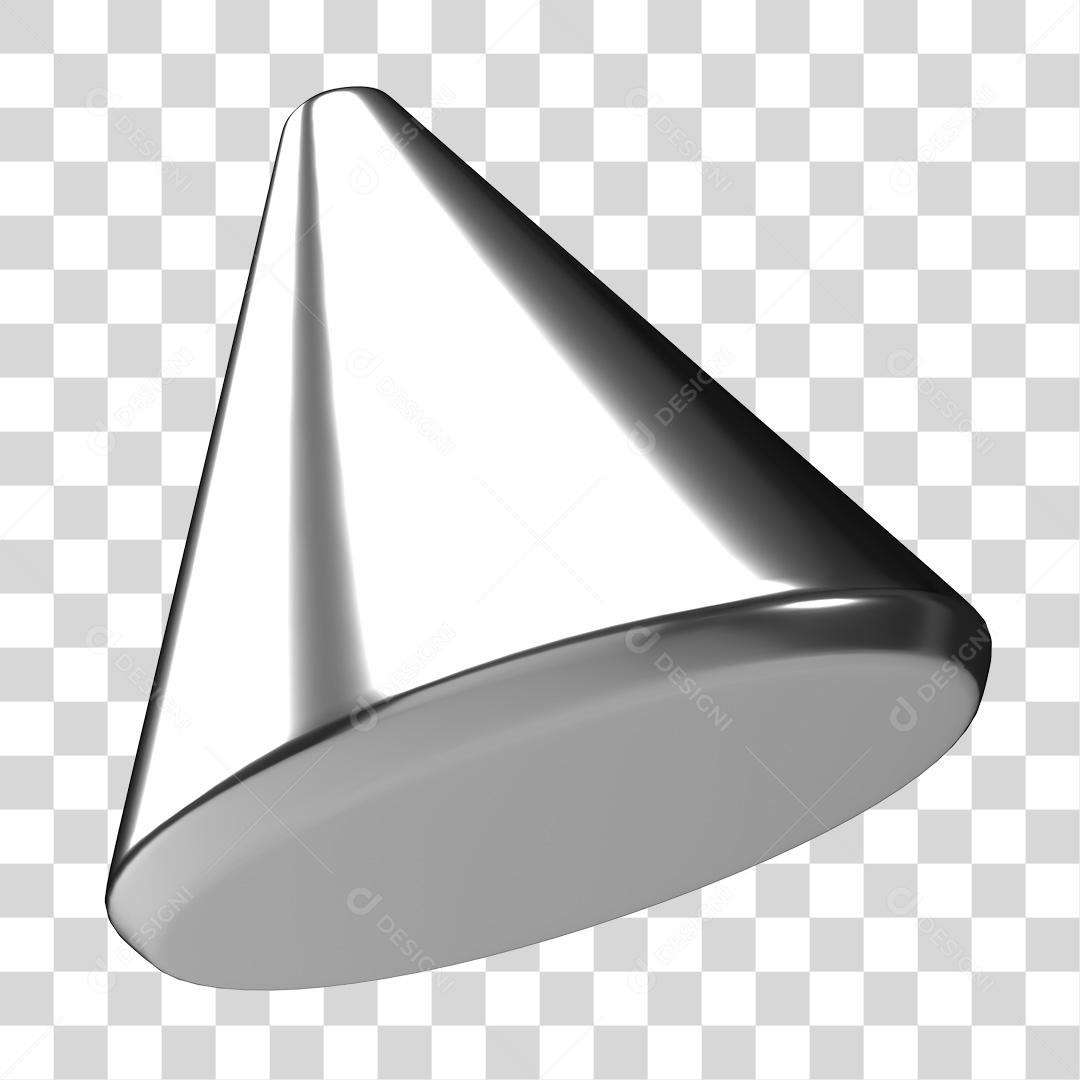 Elemento Prata 3D Para Composição PNG Transparente