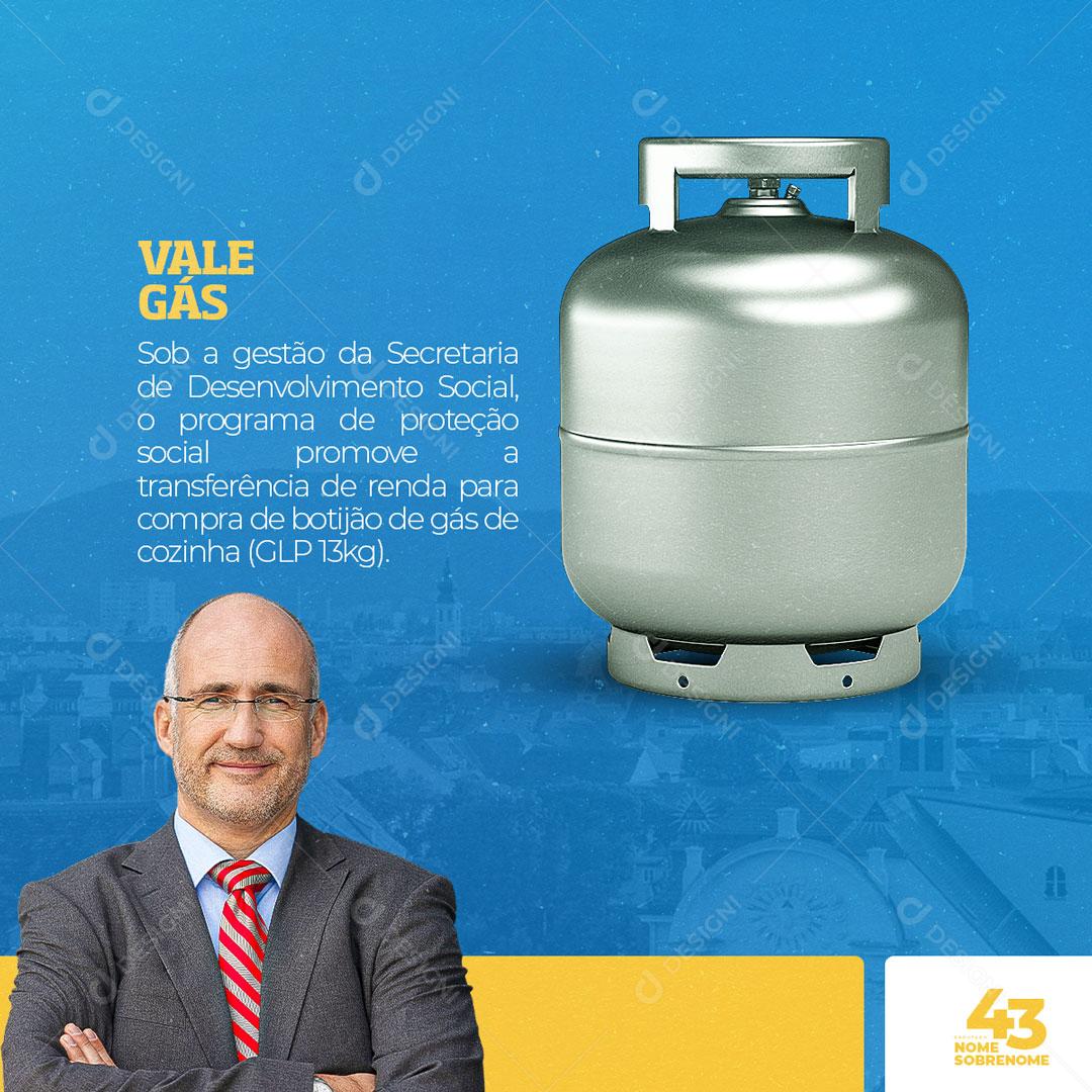 Post Política Vale Gás Social Media PSD Editável