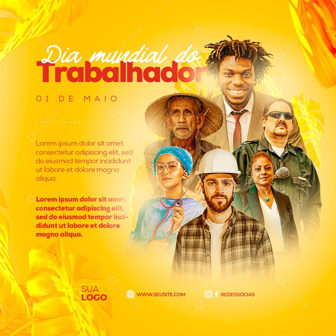 Social Media Dia do Trabalhador 1 de Maio PSD Editável