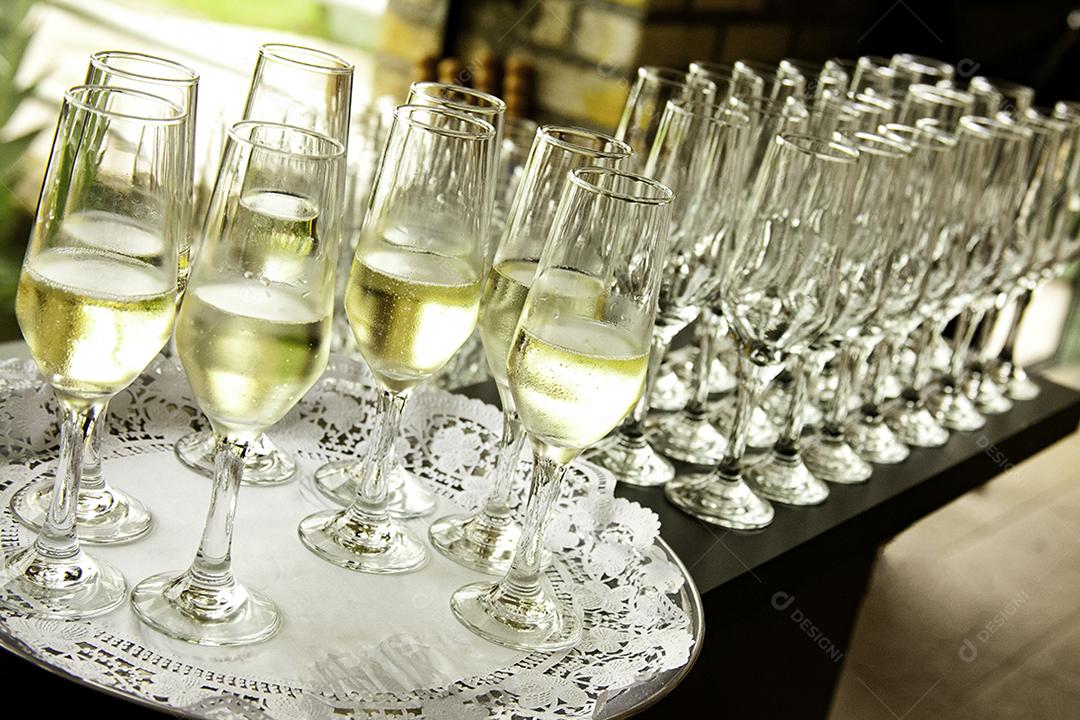 Mesa de restaurante taças copo vidro bebida Champanhe