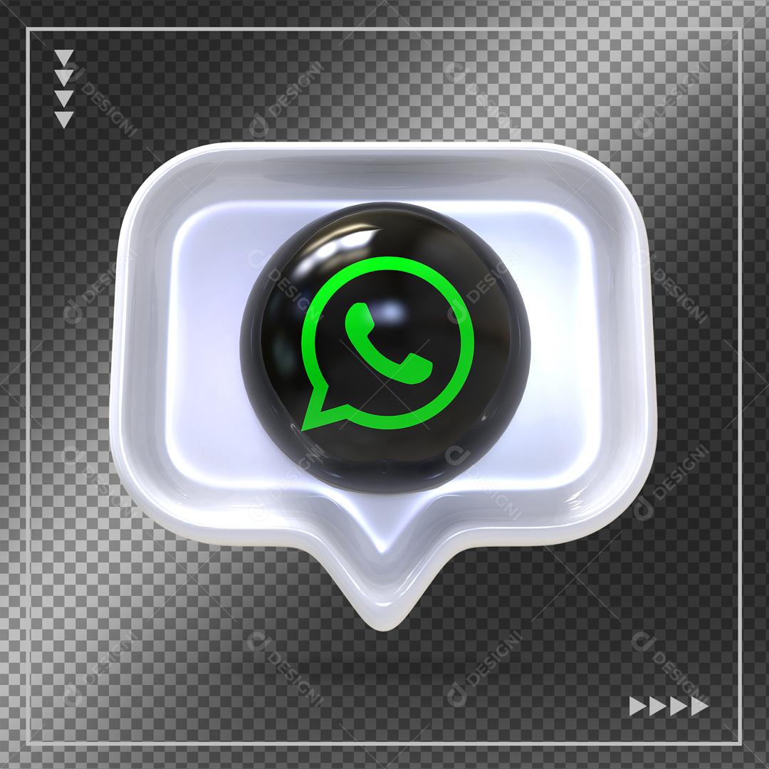 Whatsapp Ícone de Comentário 3D Elemento Para Composição PSD