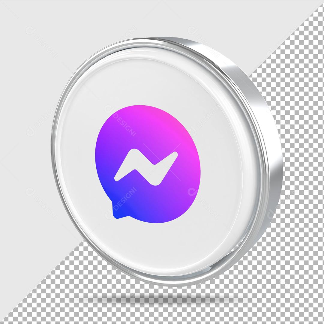 Ícone 3D Messenger Elemento Para Composição PSD