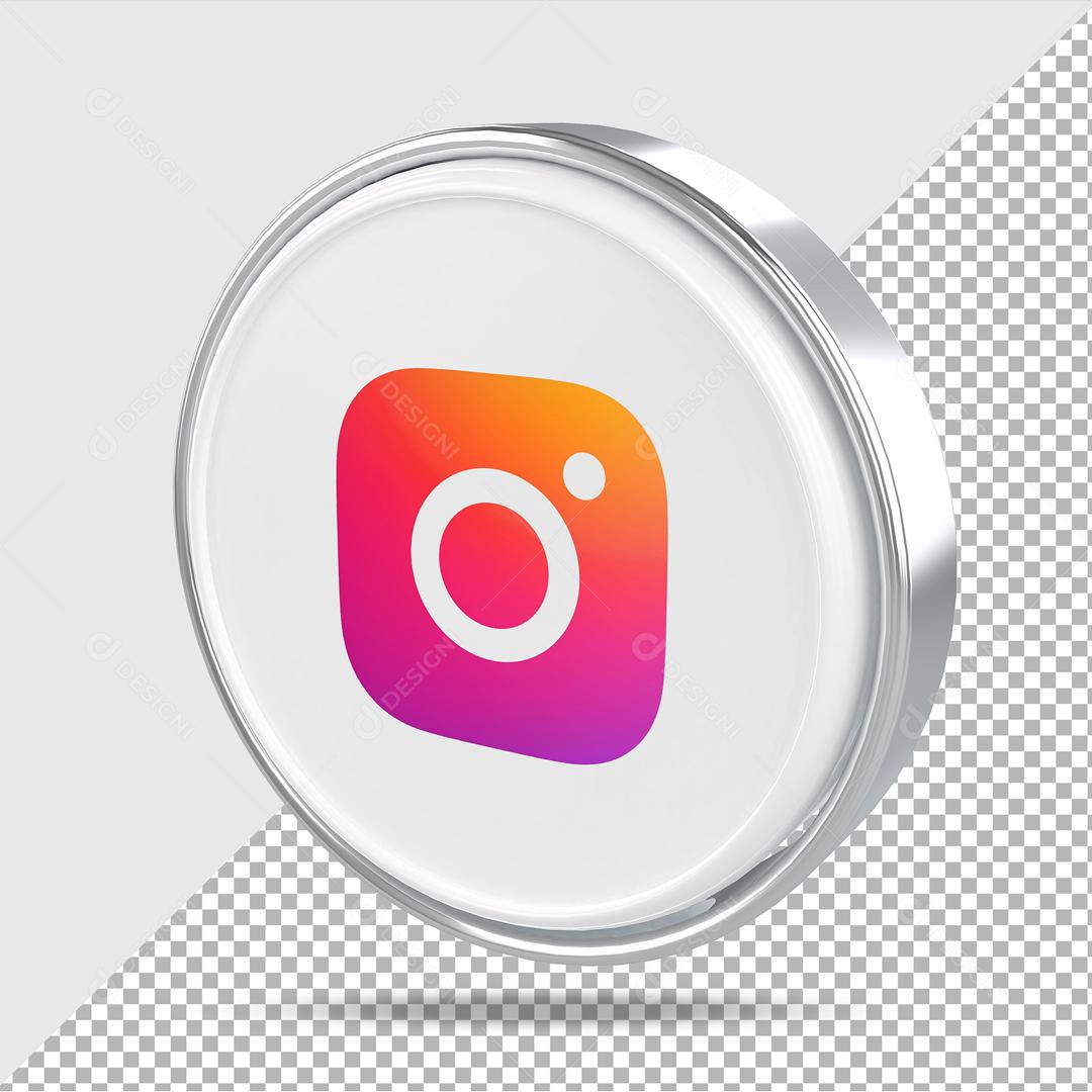 Ícone 3D Instagram Elemento Para Composição PSD