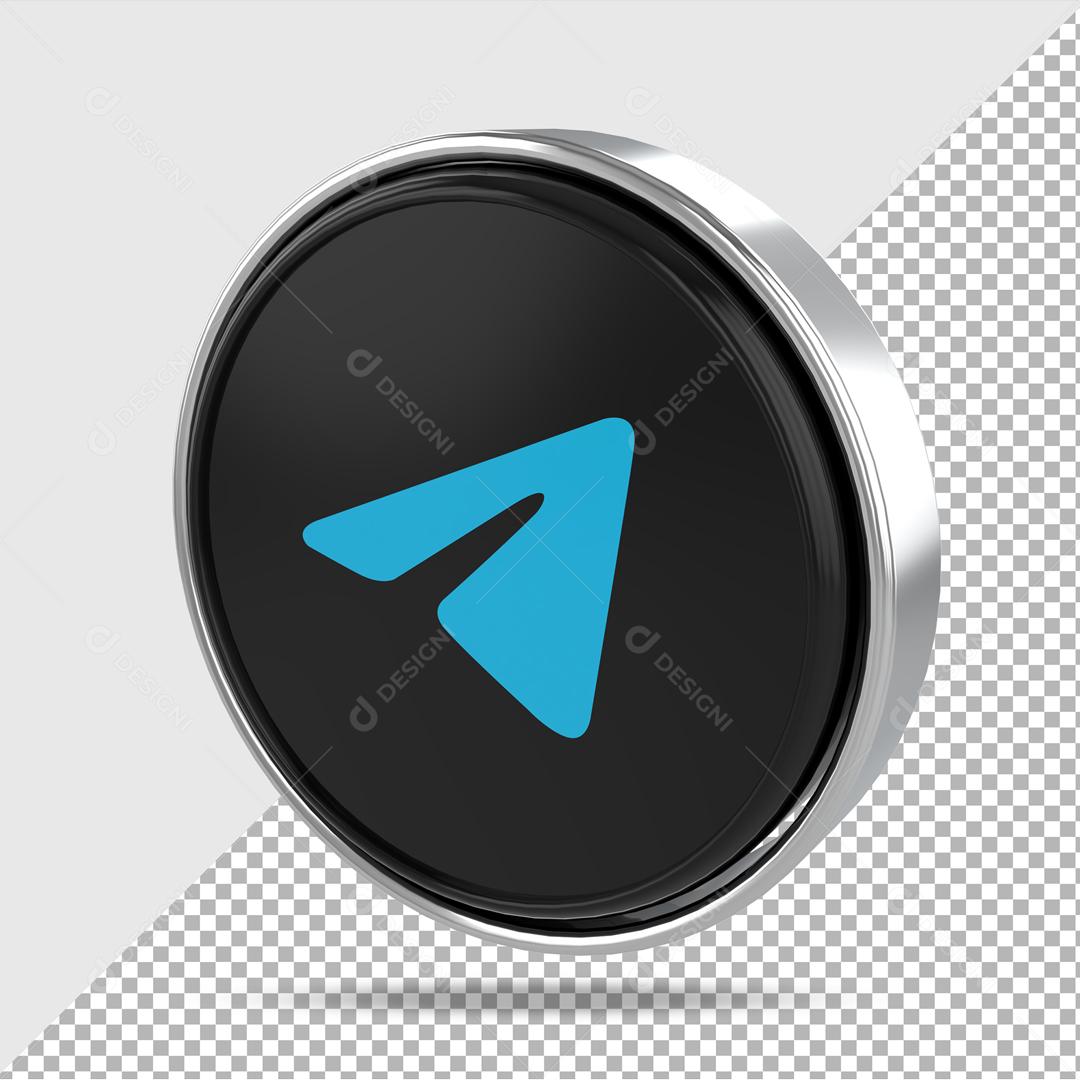 Telegram Ícone 3D Elemento Para Composição PSD