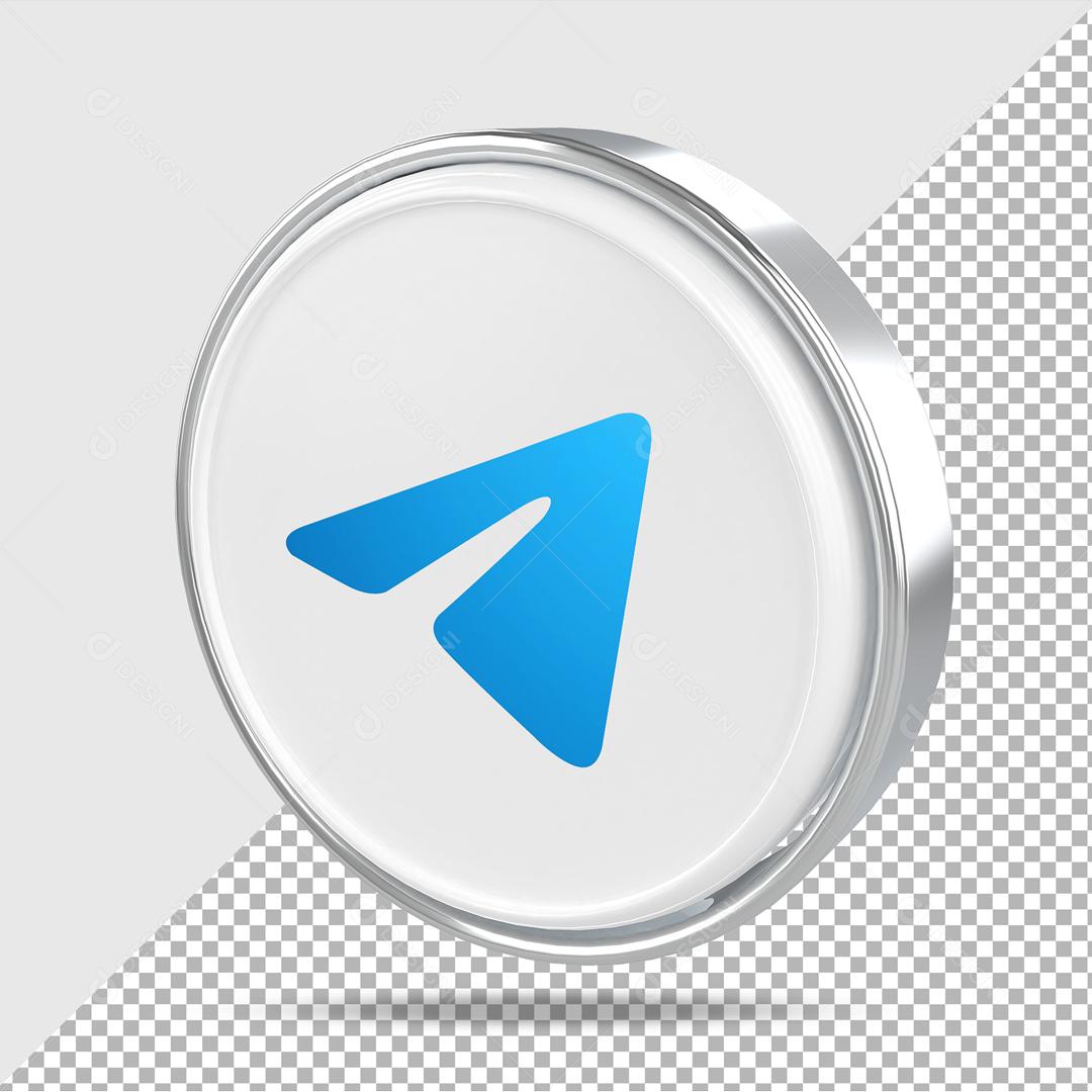 Ícone 3d Telegram Azul Elemento Para Composição PSD