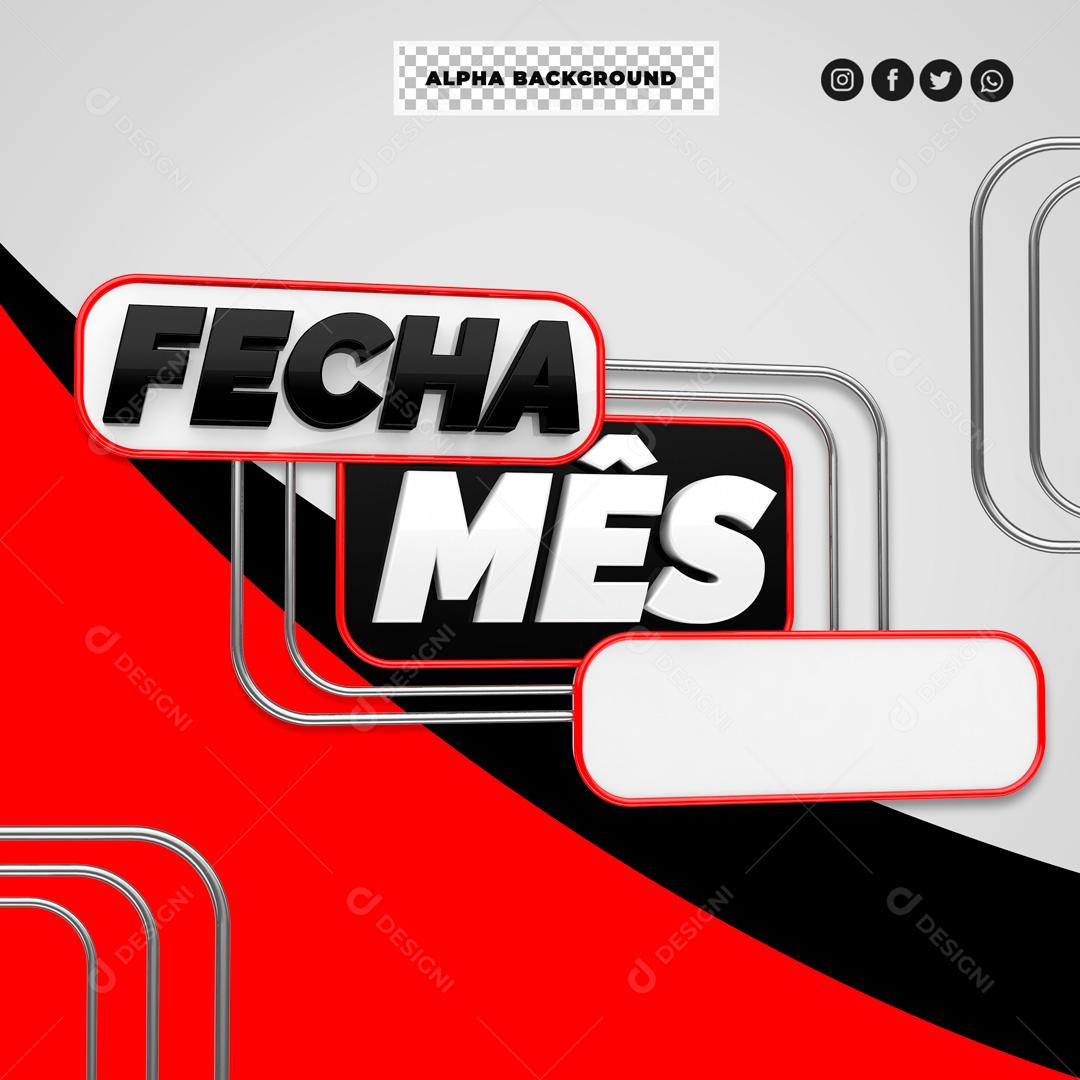 Selo 3D Para Composição Fecha Mês PSD Editável