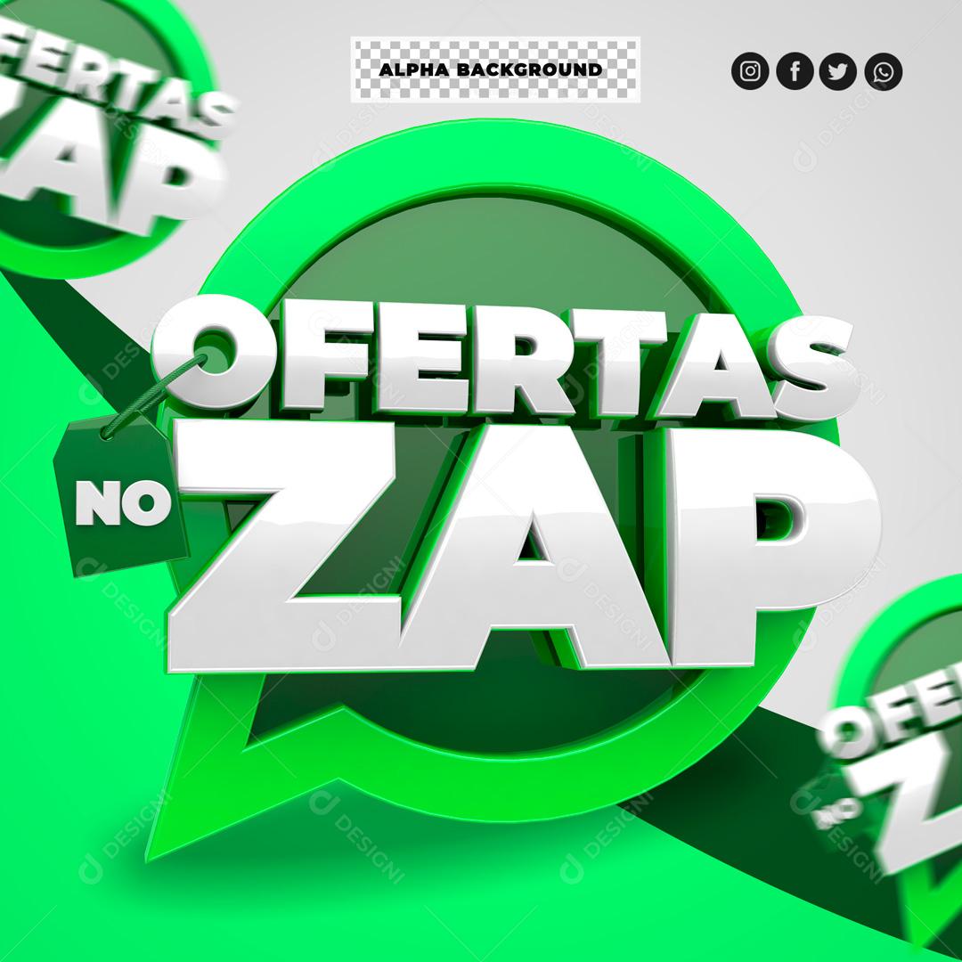 Selo 3D Para Composição Ofertas Zap PSD Editável