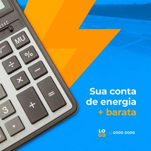 Social Media Energia Solar Sua Conta Mais Barata PSD Editável