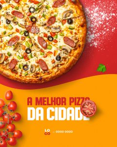 Social Media Pizzaria A Melhor Pizza da Cidade PSD Editável