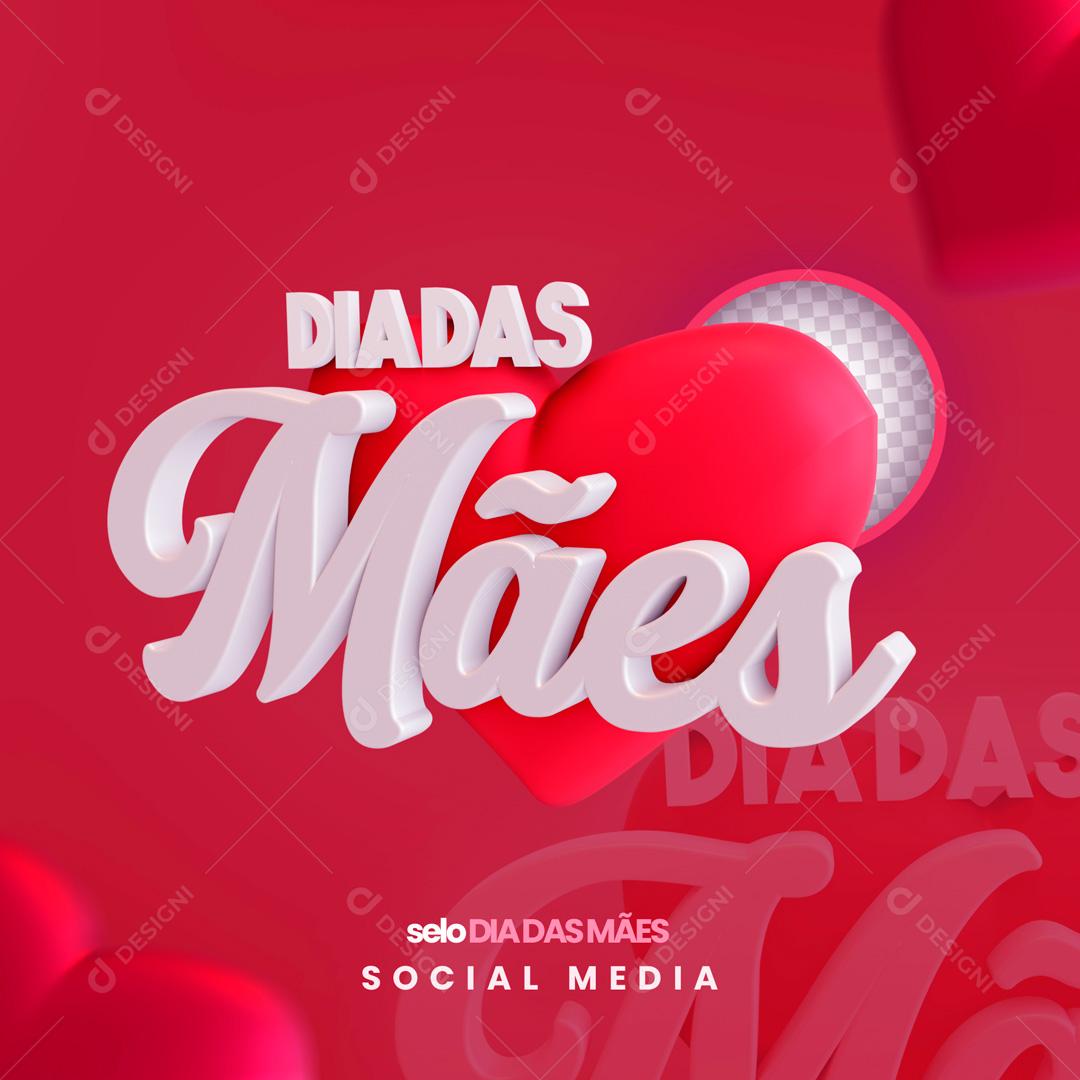 Selo 3D Para Composição Dia Das Mães PSD Editável