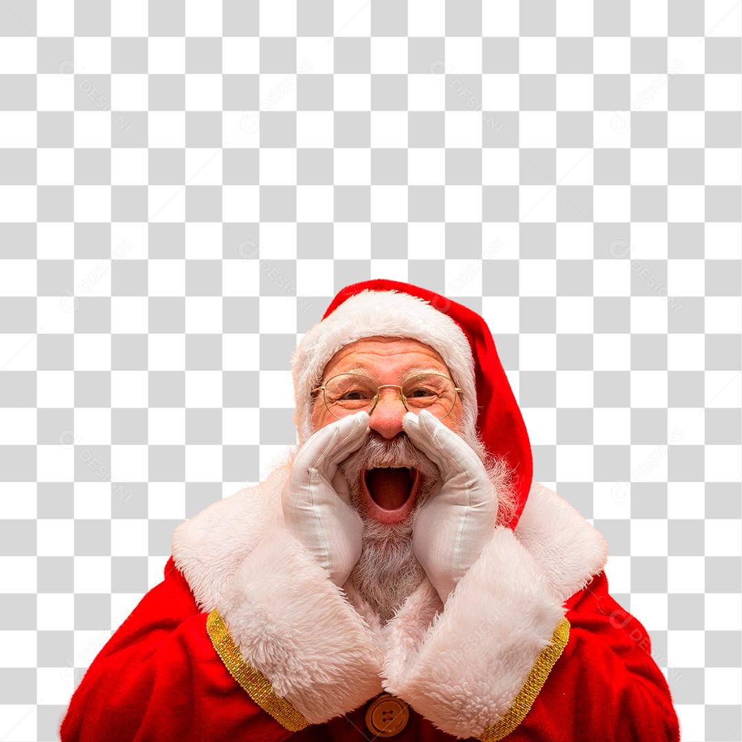 Papai Noel com expressão de gritos PNG Transparente