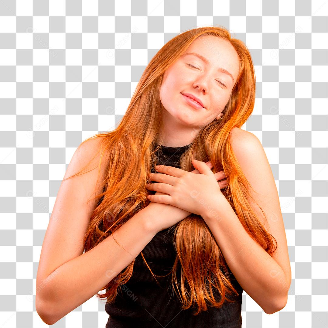 Mulher ruiva Apaixonada PNG Transparente