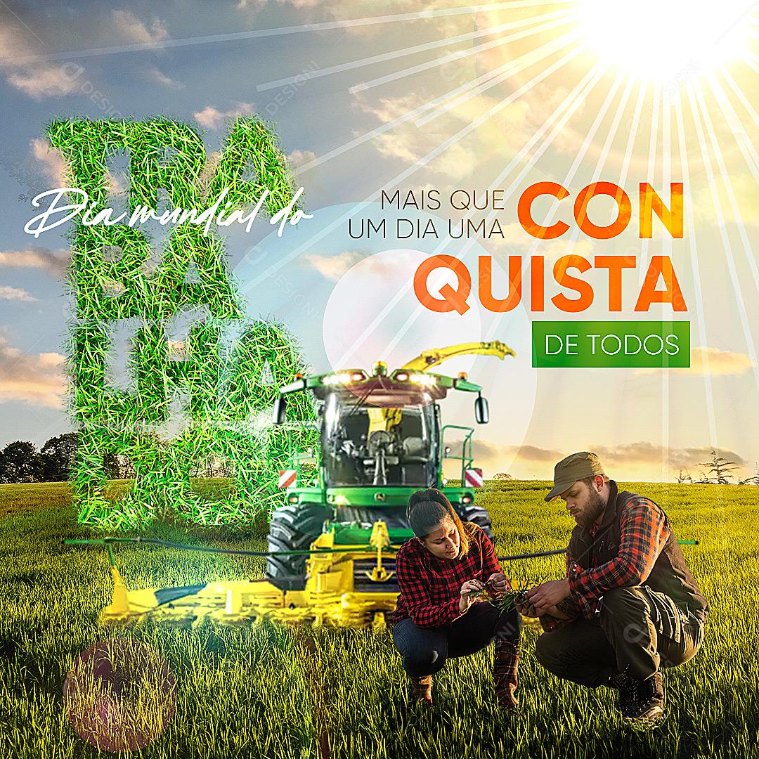 Social Media Dia do Trabalhador 01 de Maio Conquista de Todos PSD Editável