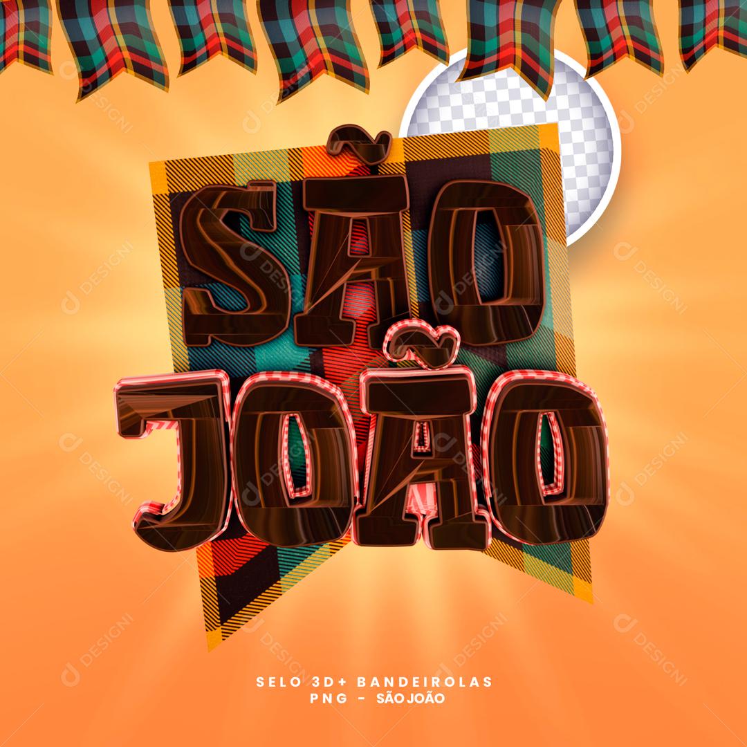 Selo 3D Para Composição São João PSD Editável