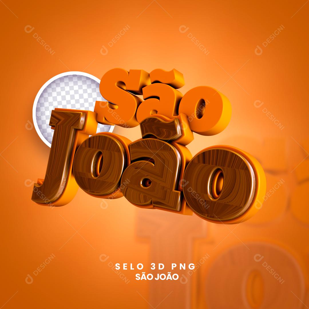 Selo 3D Para Composição São João PSD Editável
