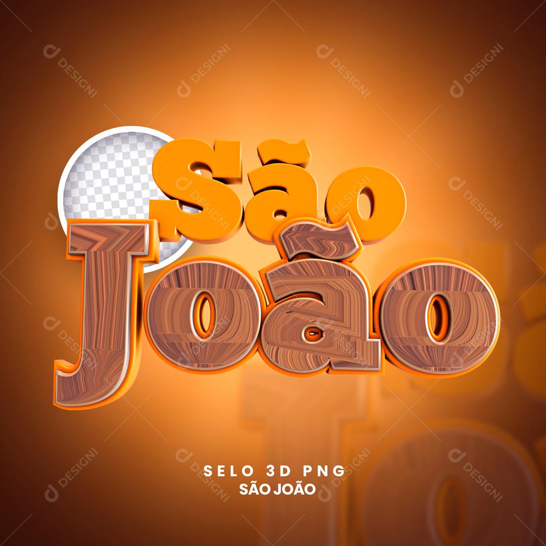 Selo 3D Para Composição São João PSD Editável