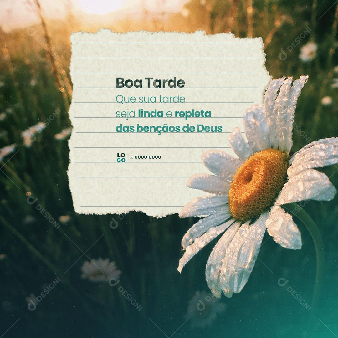 Frase Motivacional Boa Tarde Que Sua Tarde Seja Linda Social Media PSD Editável