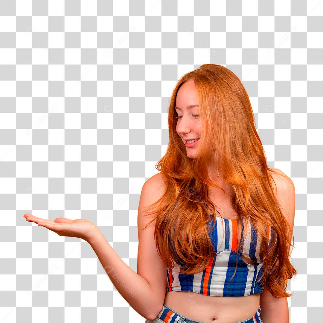 Torcedora do Brasil. Fã de ruiva brasileira comemorando PNG Transparente