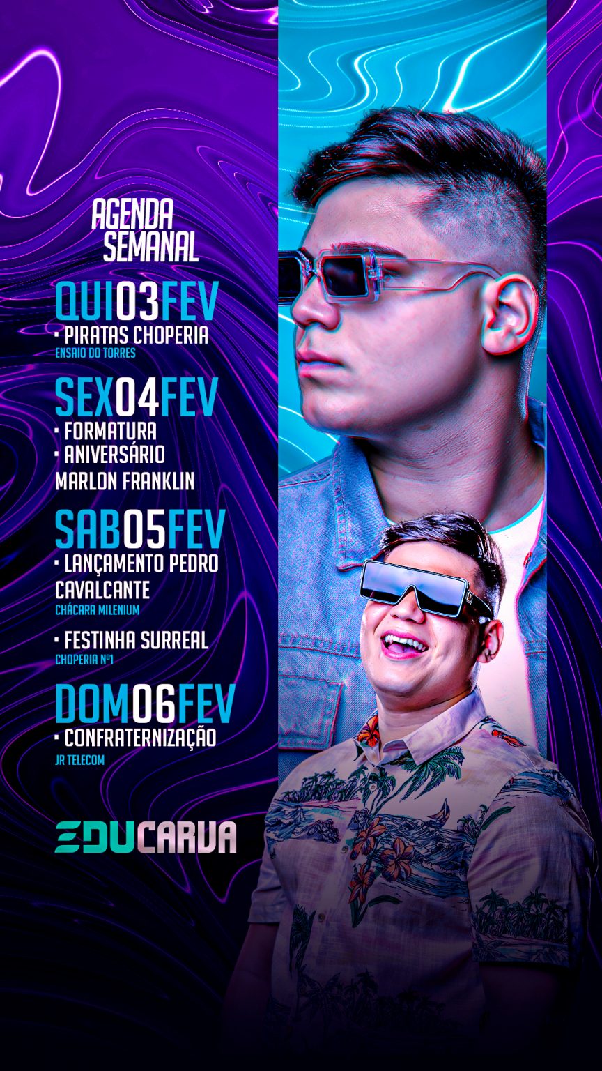 Flyer Agenda Semanal Educarva Social Media PSD Editável