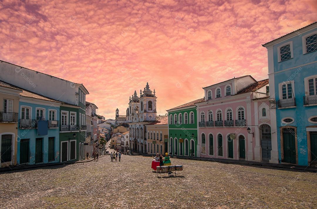 Centro histórico no Pelourinho, na cidade de Salvador Bahia Brasil.