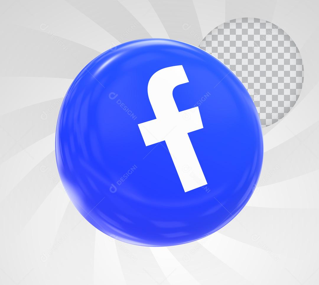 Facebook 3D Elemento Para Composição PSD