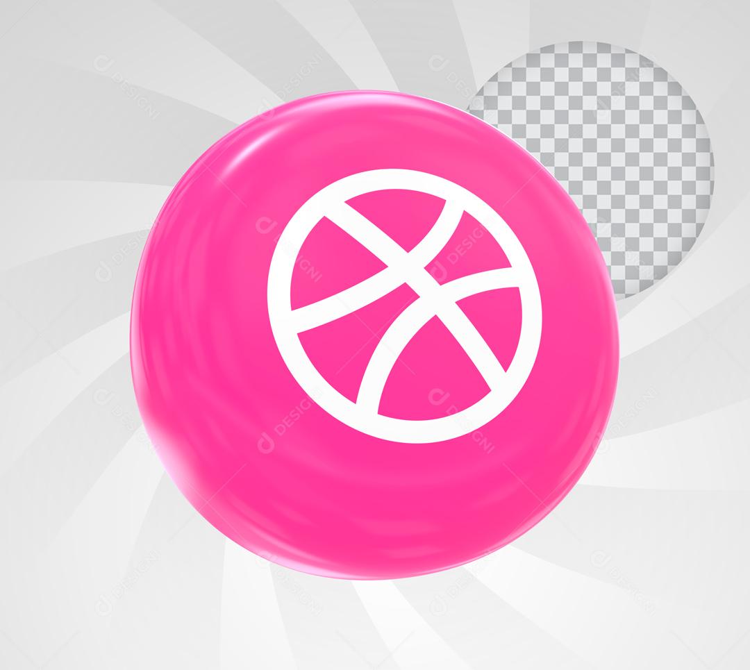 Dribbble Elemento 3D Para Composição PSD