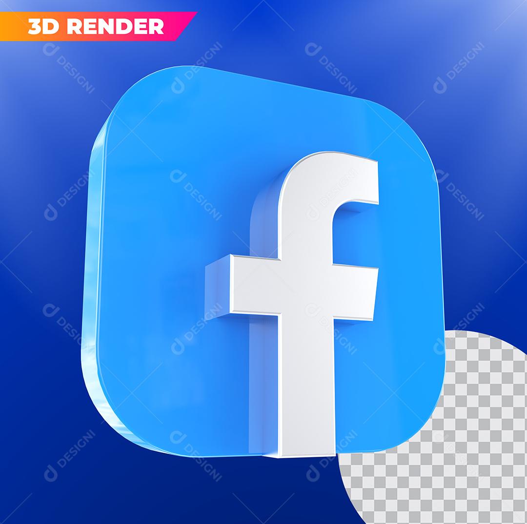 Facebook 3D Elemento Para Composição PSD