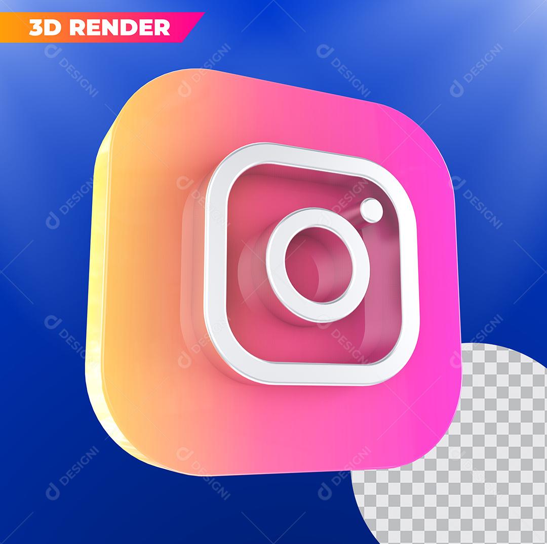 Elemento 3D Instagram Para Composição PSD