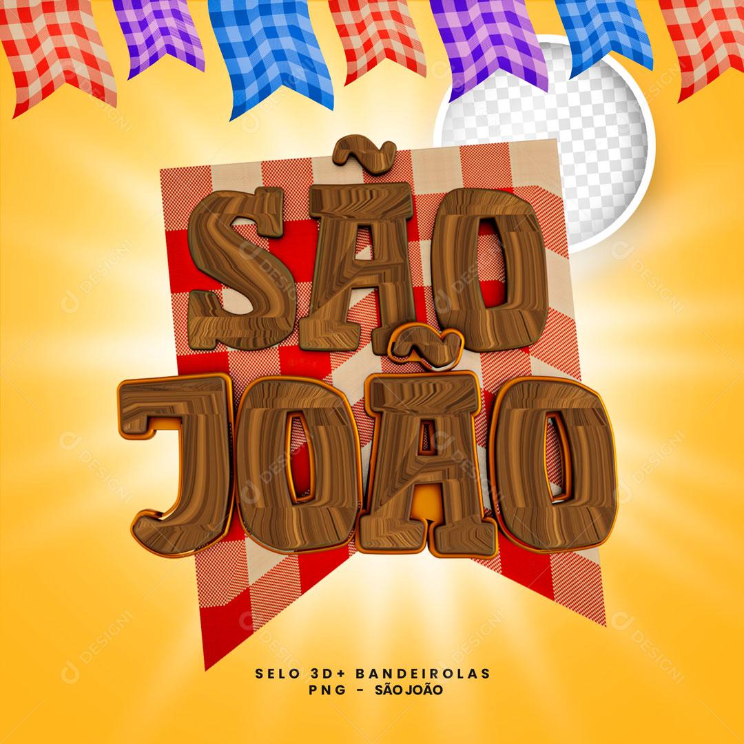 Selo 3D Para Composição São João PSD Editável