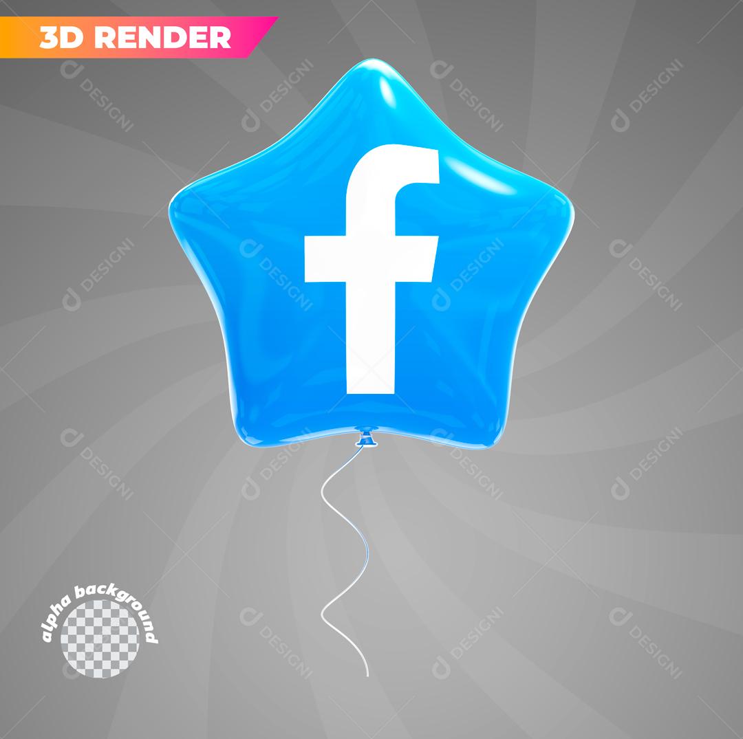 Balão Facebook Elemento 3D Para Composição PSD