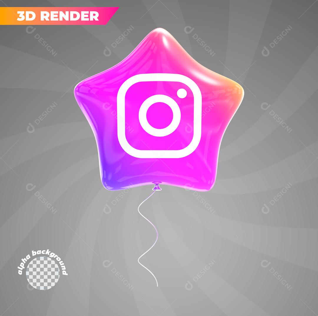 Balão Instagram Elemento 3D Para Composição PSD