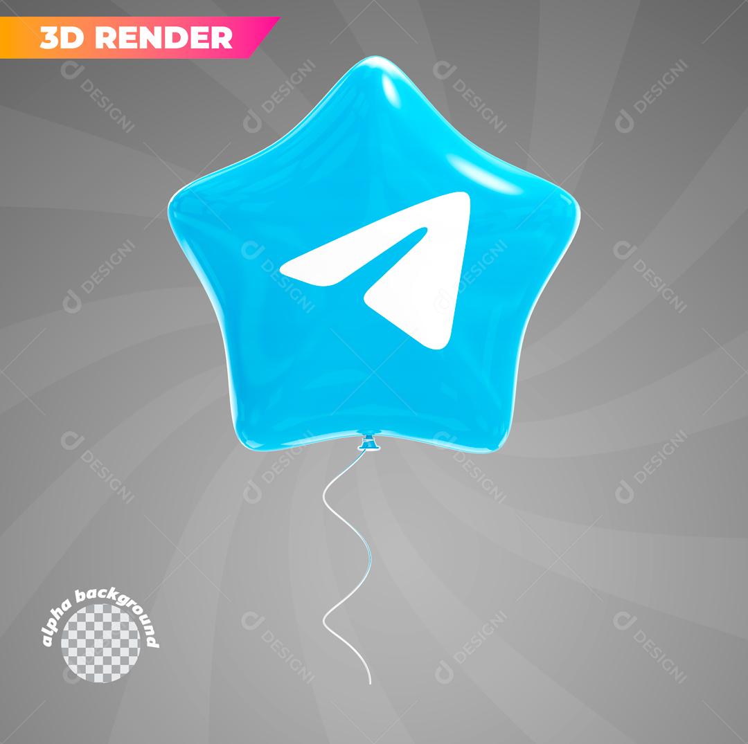 Balão Telegram Elemento 3D Para Composição PSD