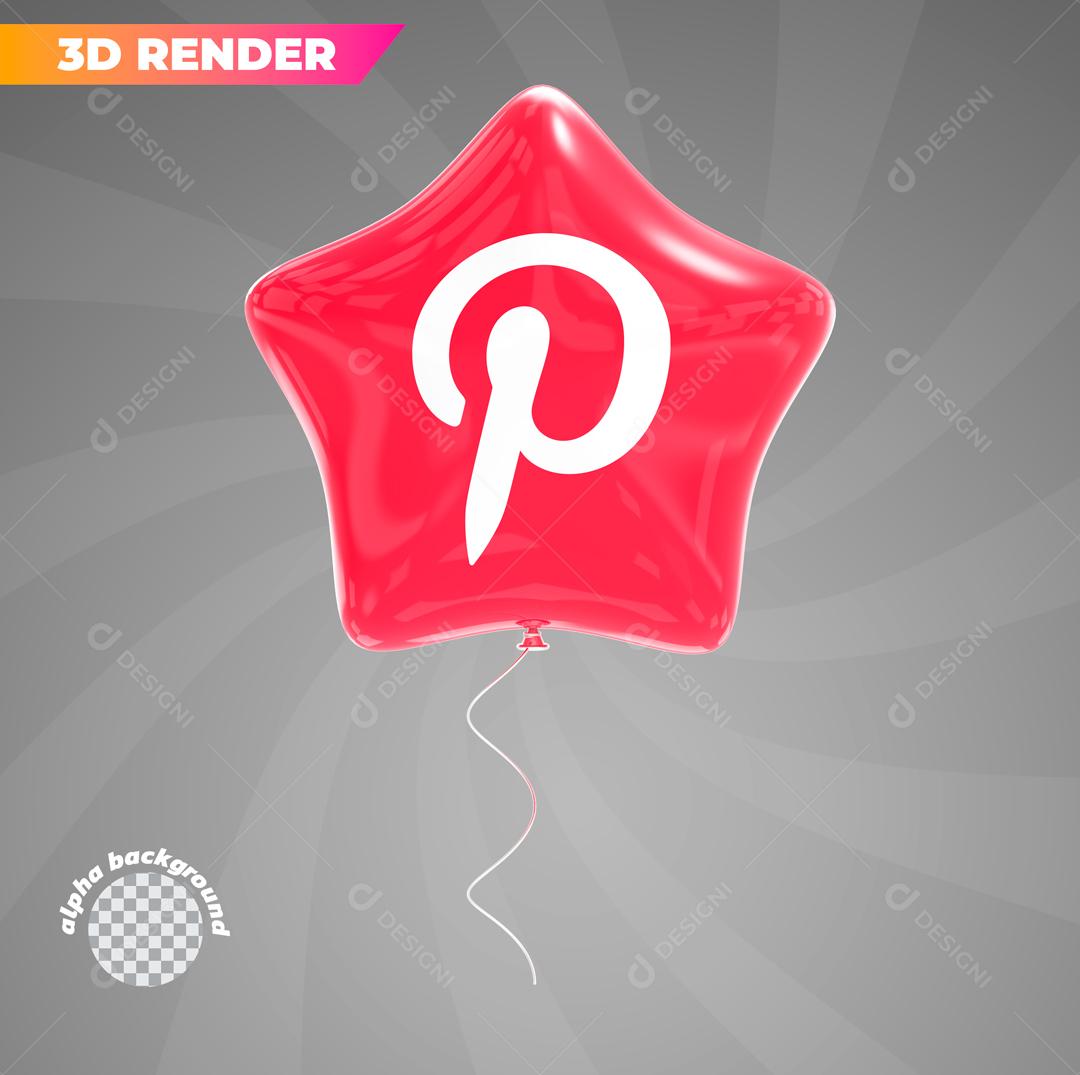 Balão Pinterest Elemento 3D Para Composição PSD