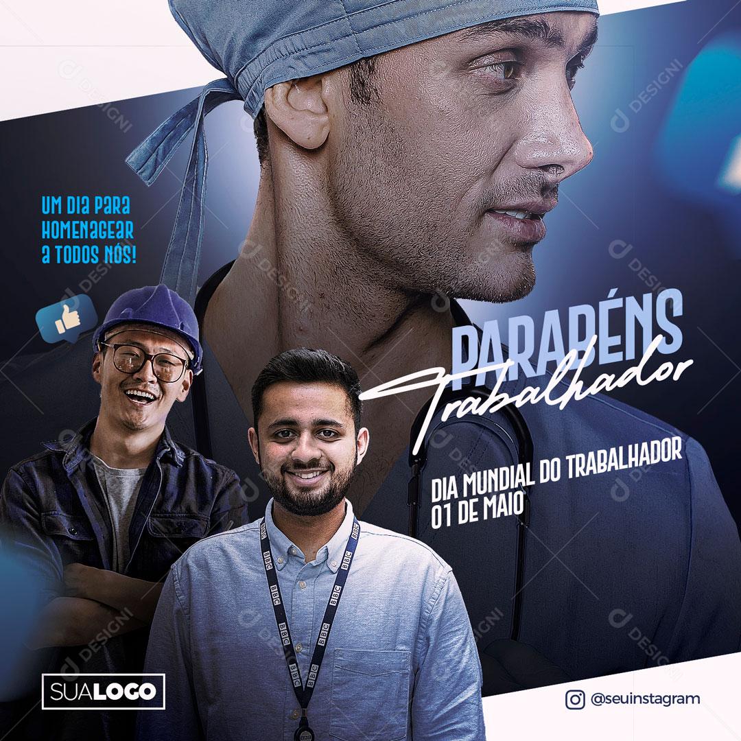 Dia Mundial Do Trabalhador 1 De Maio  Social Media PSD Editável