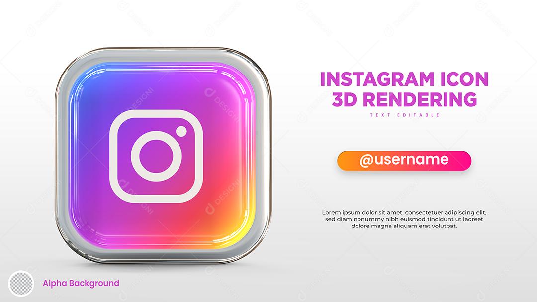 Instagram Elemento 3D Para Composição PSD