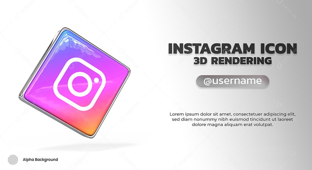 Elemento 3D Instagram Para Composição PSD